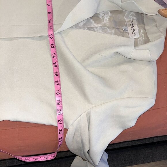 Emanuel Ungaro Beige Womens Blazer Size 12/46 Polyester & Polyurethane Made In K - Picture 7 of 8